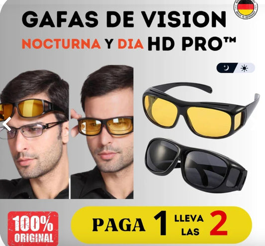 LENTES UNISEX VISION NOCTURNA HD-KIT DE 2 LENTES DIA Y NOCHE😎